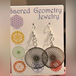 Sacred Geometry earrings- Torus vortex- Stainless steel- hypoallergenic Silver